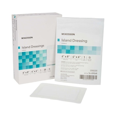 Mckesson White Adhesive Dressing, 6 x 8 Inch, 100PK 16-89068